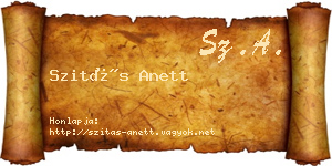 Szitás Anett névjegykártya