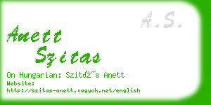 anett szitas business card